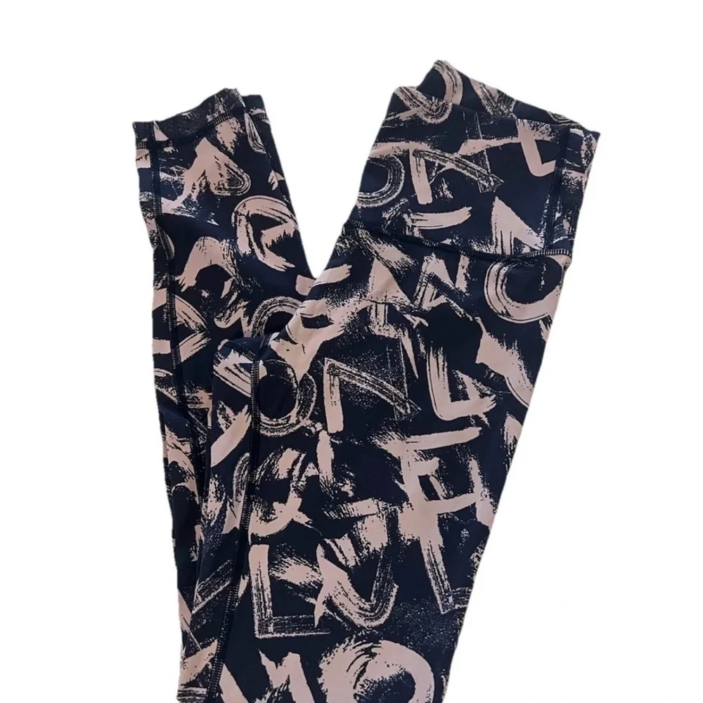 Lululemon Wunder Under High Rise Tight Graffiti Pop Antoinette True Navy Size 4 - Picture 7 of 8
